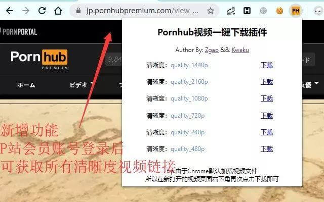 全新Chrome插件，一键破解下载Pornhub视频含付费资源！
