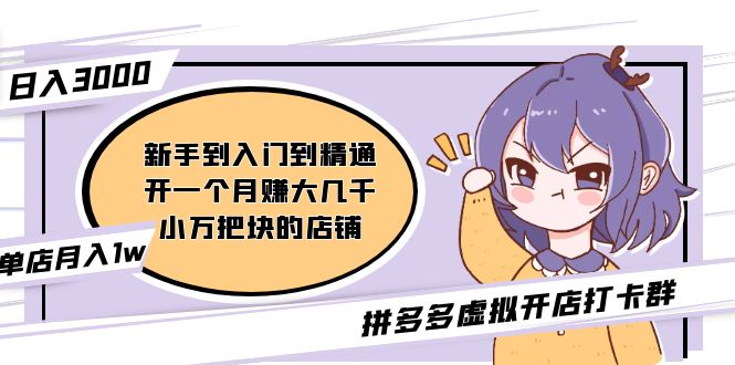 拼多多虚拟开店打卡群:入门到精通(昨日群里有小伙伴日入3000+)2月26更新