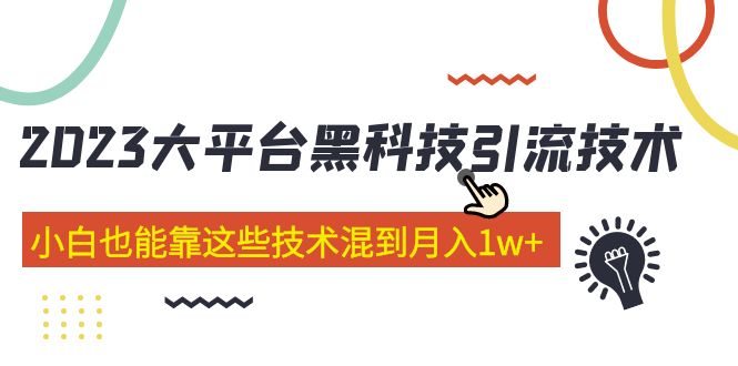 价值4899的2023大平台黑科技引流技术，小白也能靠这些技术混到月入1w+29节课