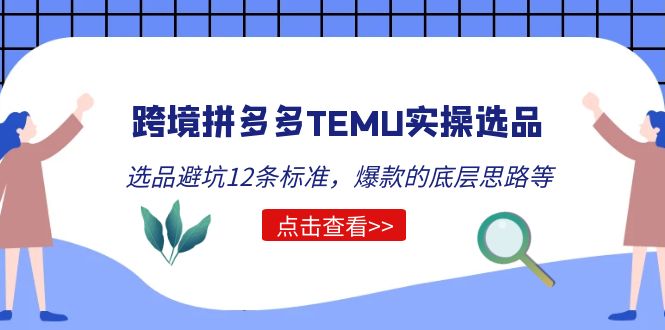 图片[1]-跨境拼多多TEMU实操选品运营方法，选品避坑12条标准，爆款的底层思路等-阿灿说钱