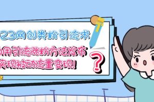 2023网创类粉引流术，自用引流涨粉方法发布，实现被动流量变现！