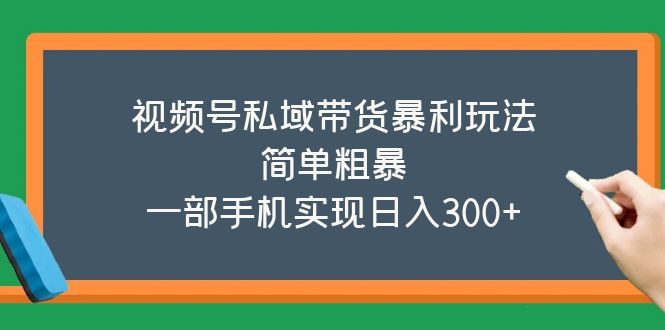 视频号私域带货暴利玩法,简单粗暴,一部手机实现日入300+ 视频号私域带货暴利玩法,简单粗暴,一部手机实现日入300+