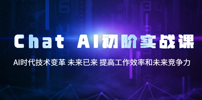 Chat AI初阶实战课,AI时代技术变革 未来已来 提高工作效率和未来竞争力 Chat AI初阶实战课,AI时代技术变革 未来已来 提高工作效率和未来竞争力