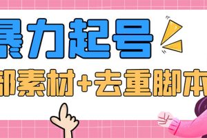 抖音暴力起号，短视频美女号起号项目+千部擦边资源+批量剪辑去重软件