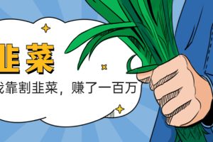 我靠割韭菜赚了一百万（这堂课全部教给你）