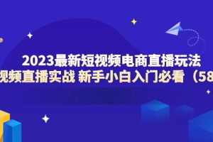 2023最新短视频电商直播玩法课，短视频直播实战 新手小白入门必看（58节）
