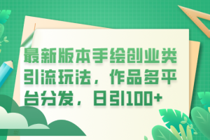 2023抖音创业项目手绘视频引流玩法详解,作品多平台分发,日引100+创业粉