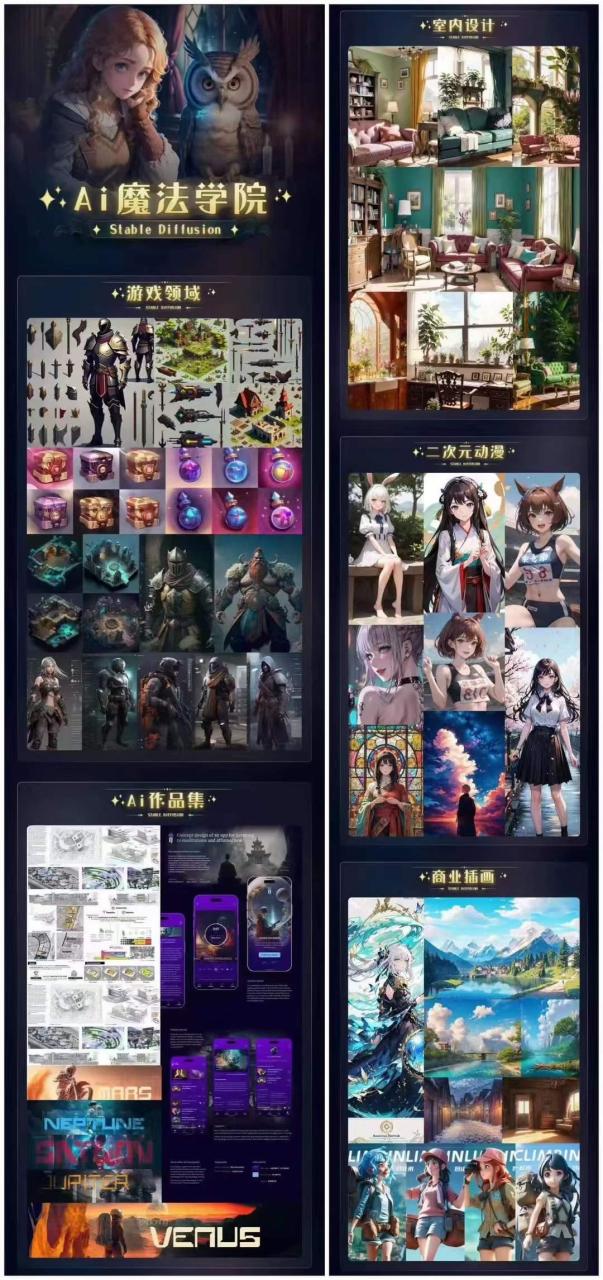 图片[2]-Ai魔法绘画 Stable Diffusion专业课 高效辅助Ui/运营作品集 0到精通系统课