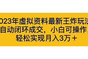 2023年虚拟资料最新王炸玩法，自动闭环成交，小白可操作，轻松实现月入3W