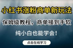 小红书商单新玩法揭秘！保姆级教程，轻松涨粉赚零花【附带教程】