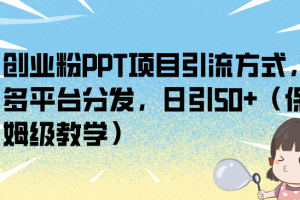 互联网轻创业项目的PPT拆解与引流策略：日吸引50流量的实战教程