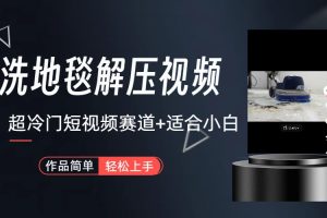 独特赛道-清洗地毯解压视频：简单无脑怼作品，创收新思路（教程+素材）