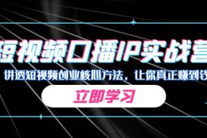 ，从0到1掌握口播IP起号方法，让你真正赚到钱
