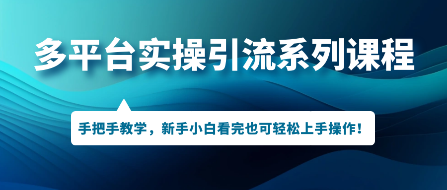 引爆多平台引流技巧大揭秘！手把手教学，让你轻松掌握引流操作！