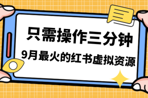 一单50-288，一天8单收益500＋小红书虚拟资源变现，视频课程＋实操课＋