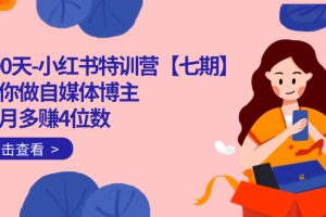 小红书自媒体特训营：100天成就千万IP博主，月入4位数全攻略