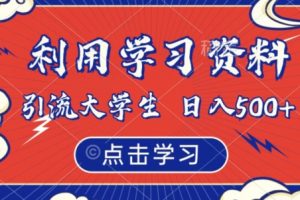 如何通过学习资料吸引大学生粉丝，实现虚拟资源日入500【揭秘】