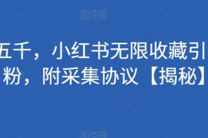 价值五千,小红书无限收藏引流创业粉,附采集协议【揭秘】