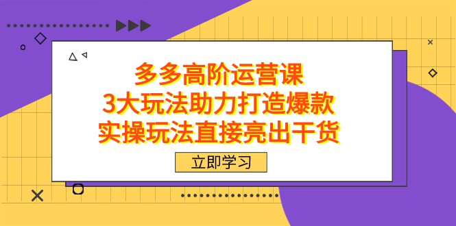拼多多高阶运营课程,3大高效玩法助力打造畅销爆款,实操经验直击干货 拼多多高阶运营课程,3大高效玩法助力打造畅销爆款,实操经验直击干货