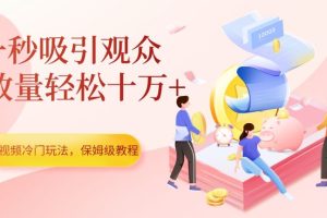 中视频计划冷门玩法，1秒吸引观众，播放量轻松10万+，保姆级教程【揭秘】