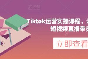 海外版抖音短视频直播带货，TikTok运营实操课程