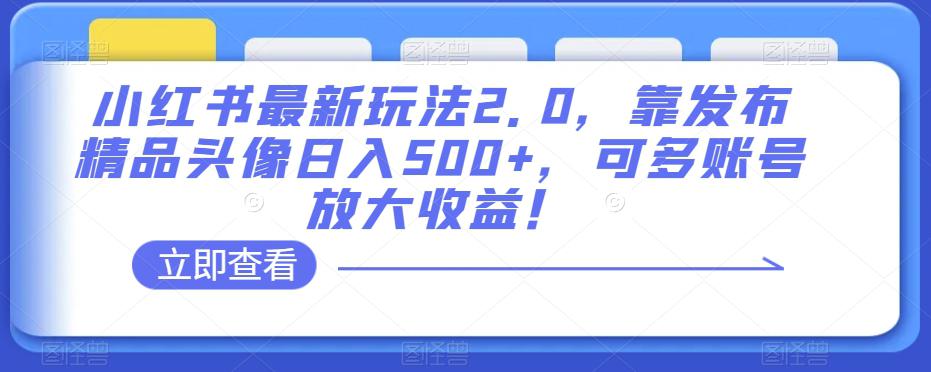 小红书最新玩法2.0:发布精品头像日入500+,多账号放大收益! 阿灿的头像-阿灿说钱 阿灿(收徒) 小红书最新玩法2.0:发布精品头像日入500+,多账号放大收益! 阿灿的头像-阿灿说钱 阿灿(收徒)