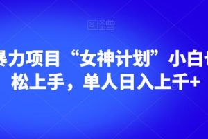 男粉暴利项目“女神计划”小白也可轻松上手，单人日入上千+【揭秘】