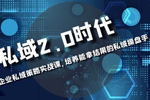 私域2.0时代：拥有自己的私域策略，打造成功的私域操盘手！
