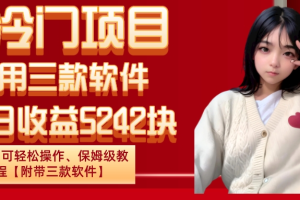 超冷门项目、利用三款软件、当日收益5242块、小白可轻松操作、保姆级教程【附带三款软件】