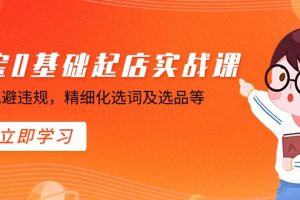 淘宝0基础起店实操训练营，店铺规避违规，精细化选词及选品等