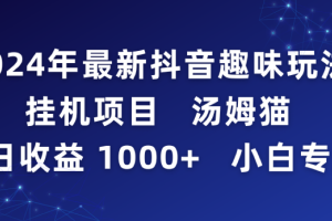 2024年最新抖音趣味玩法挂机项目 汤姆猫每日收益1000多小白专属