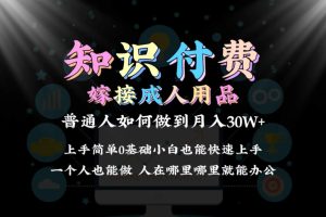 2024普通人做知识付费结合成人用品如何实现单月变现30w 保姆教学1.0