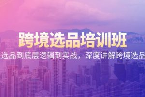 跨境选品课程：从选品到底层逻辑到实战，深度讲解跨境选品