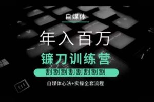 自媒体年入百万镰刀训练心法，割割割割割割割割，自媒体技术+实操全套流程
