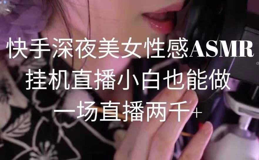 快手深夜美女狐媚ASMR挂机直播,小白也能做,一场直播两千+ 快手深夜美女狐媚ASMR挂机直播,小白也能做,一场直播两千+