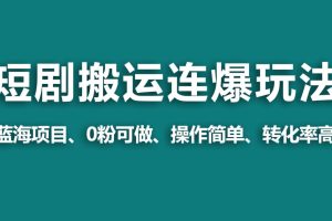【野路子玩法】蓝海视频号玩短剧，搬运+连爆打法，一个视频爆几万收益！