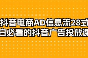 抖音电商玩法-AD信息流 28式，小白必看的抖音广告投放课程-29节