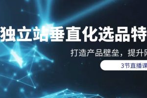 独立网站垂直化选品训练营，打造产品壁垒，提升网站利润（3节直播课）