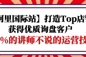 阿里国际站打造Top店铺-获得优质询盘客户，95%的讲师不说的运营技巧