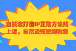 自然流打造个人IP正确方法线上课，自然流短视频个人品牌教程