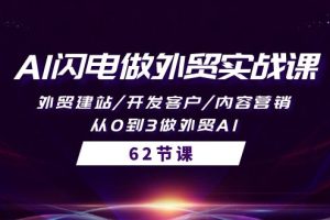 AI闪电做外贸实战教程：外贸建站/开发客户/内容营销/从0到3做外贸AI-62节
