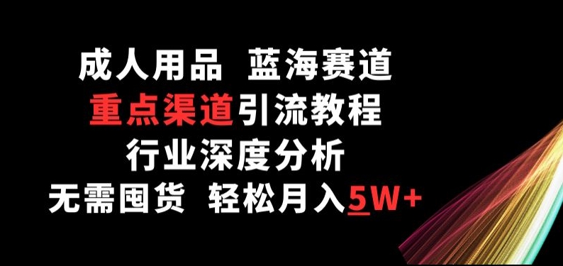 蓝海成人用品赛道，重点渠道引流教程，行业深度分析，无需囤货，轻松月入5W+【揭秘】