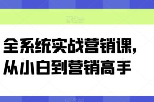 营销高手修炼之路：从零基础到精通的全系统实战课程