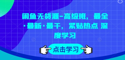 闲鱼无货源-高级班,最全·最新·最干,紧贴热点 深度学习 闲鱼无货源-高级班,最全·最新·最干,紧贴热点 深度学习