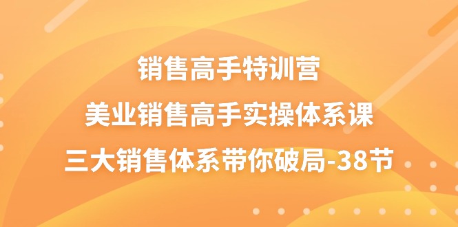 销售-高手特训营,美业-销售高手实操体系课,三大销售体系带你破局-38节 销售-高手特训营,美业-销售高手实操体系课,三大销售体系带你破局-38节