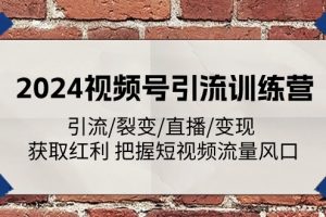 2024视频号引流训练课程：引流/裂变/直播/变现 获取红利 把握短视频流量风口