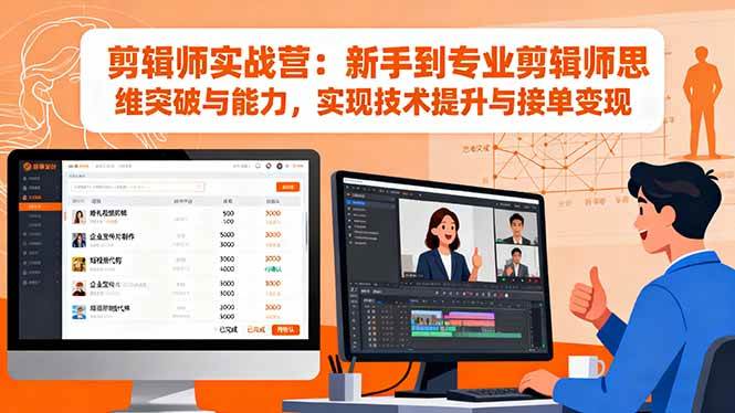 剪辑师实战营:新手到专业剪辑师思维突破与能力,实现技术提升与接单变现 剪辑师实战营:新手到专业剪辑师思维突破与能力,实现技术提升与接单变现